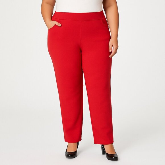 Est 1946 Plus Size Women's Red Pockets Pullon Pants Size 22/24W - Picture 1 of 5
